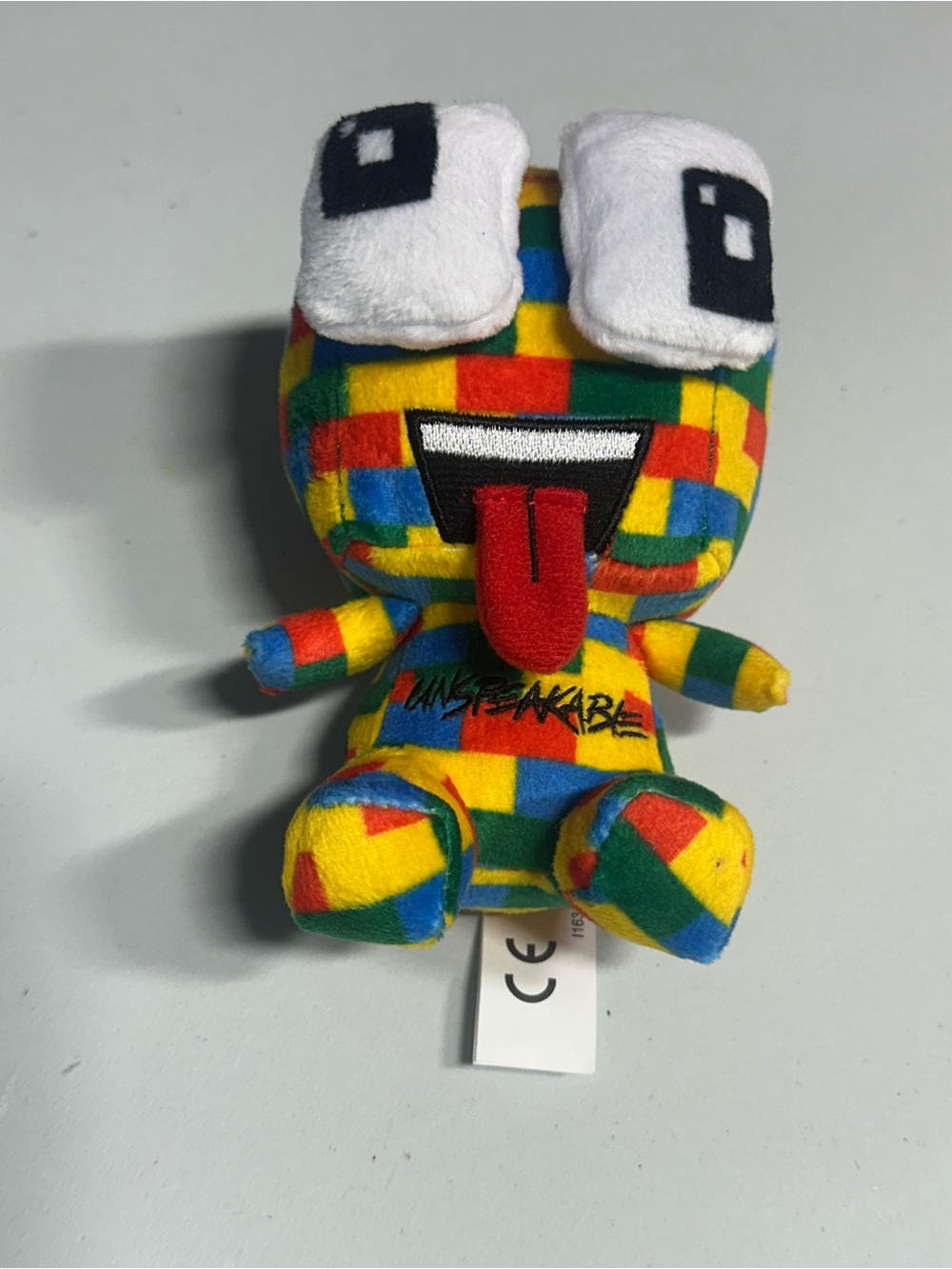 Colorful Block Plush Toy with Playful Tongue - Multicolor Kids Stuffed Animal